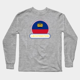 Liechtenstein Country Badge - Liechtenstein Flag Long Sleeve T-Shirt